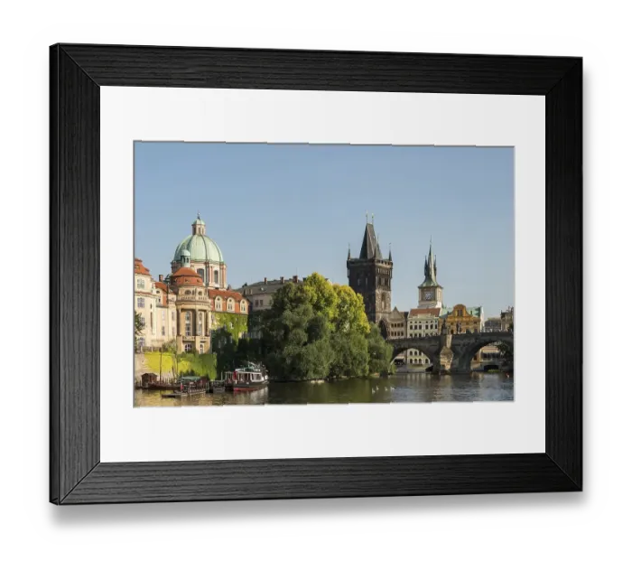 Framed Print : Vltava, Church of St. Francis Seraph dome