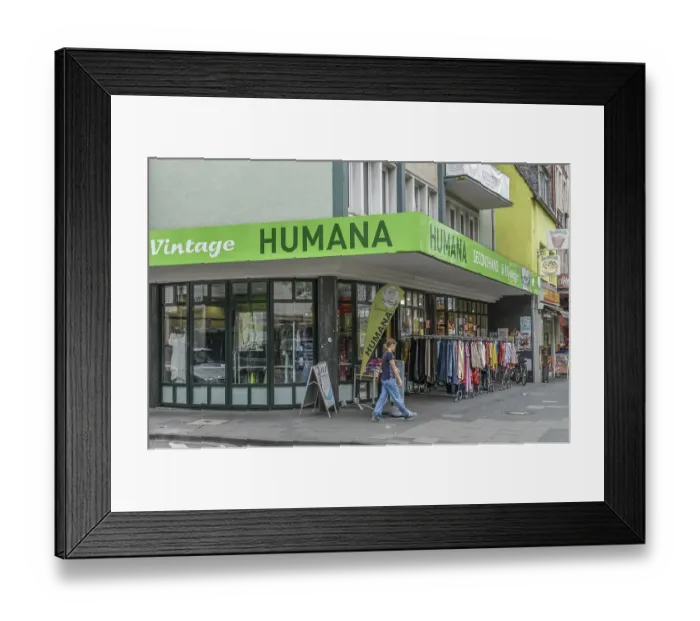 Framed Print : Humana Secondhand, Neusser Strasse