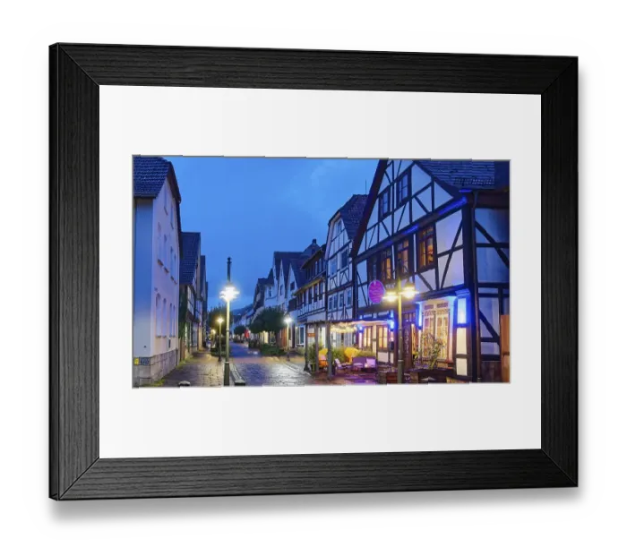 Framed Print : Muenchhausen town of Bodenwerder at night Framed Print : Muenchhausen town of Bodenwerder at night