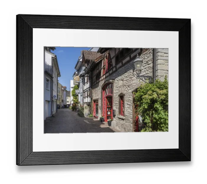 Framed Print : Historic half-timbered houses in the old town of Radolfzell on Lake Constance Framed Print : Historic half-timbered houses in the old town of Radolfzell on Lake Constance