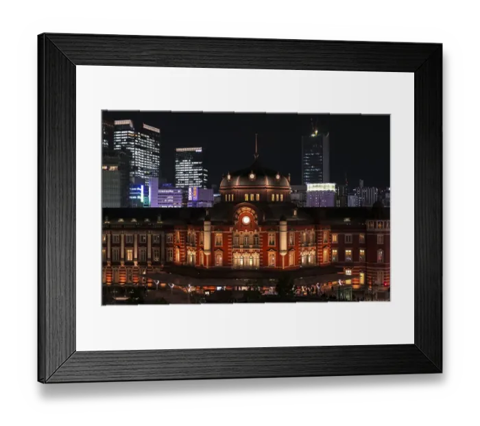 Framed Print : Tokyo Station at Night, Central Station