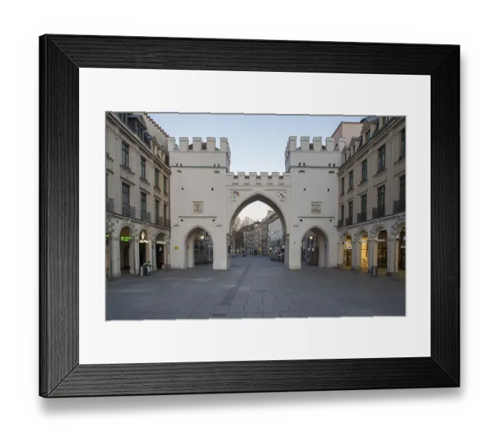 Framed Print : Empty Neuhauser Strasse with Karlstor