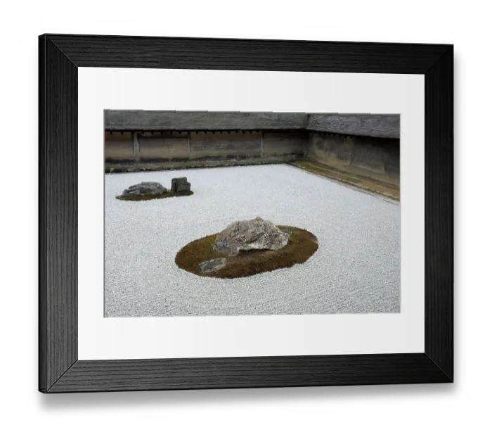 Framed Print : Stone Garden, Zen Garden, Rinzai Zen School