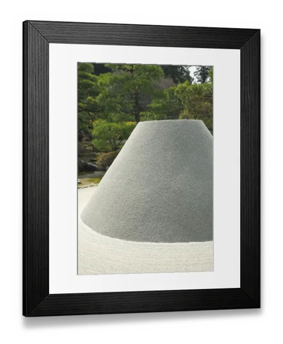 Framed Print : Gravel hill, Zen garden, garden art