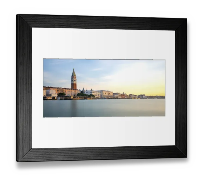 Framed Print : St Mark's Campanile and Piazza San Marco at sunrise