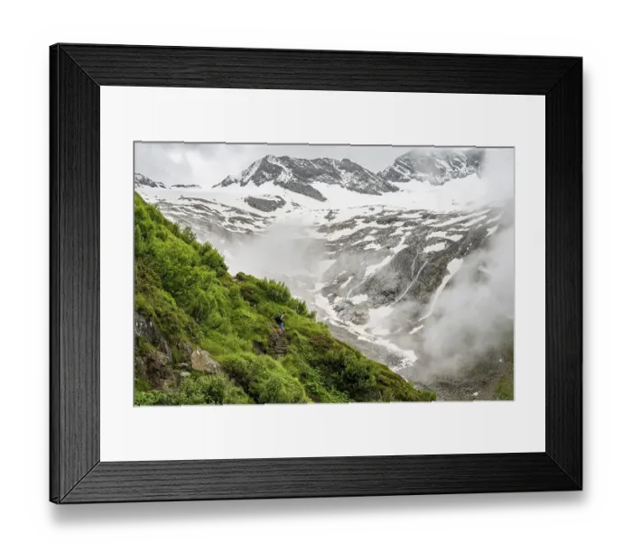 Framed Print : Mountaineers on a hiking trail