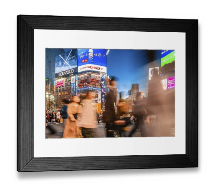 Framed Print : Shibuya Crossing, crowds of people at crossroads