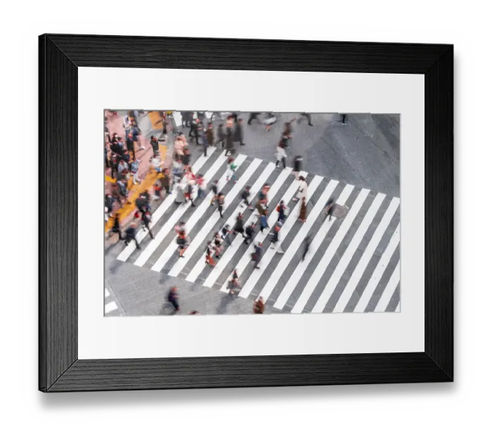 Framed Print : Shibuya crossing, crowds at intersection Framed Print : Shibuya crossing, crowds at intersection