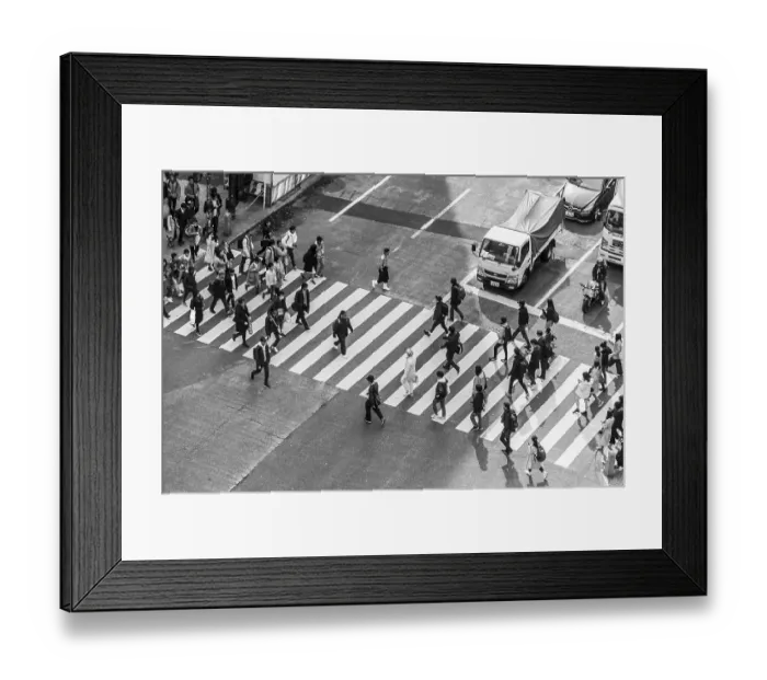 Framed Print : Shibuya crossing, crowds at intersection Framed Print : Shibuya crossing, crowds at intersection