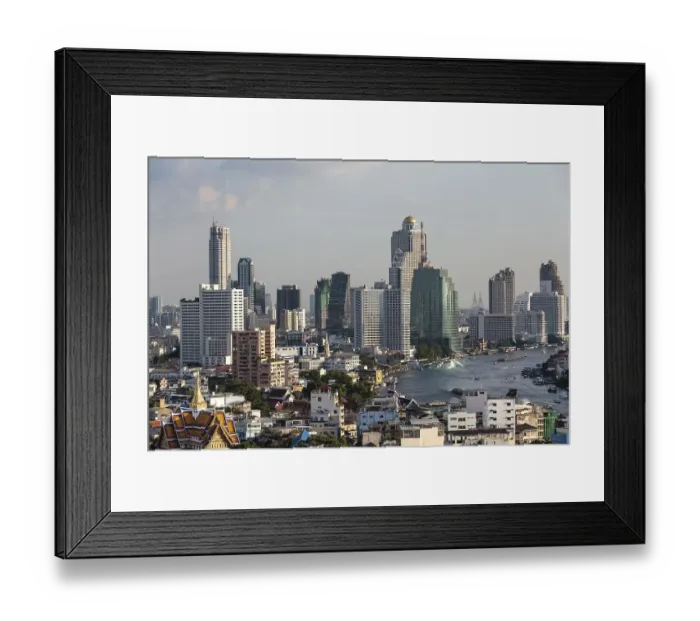 Framed Print : City view, skyscrapers of Bang Rak Financial District Framed Print : City view, skyscrapers of Bang Rak Financial District