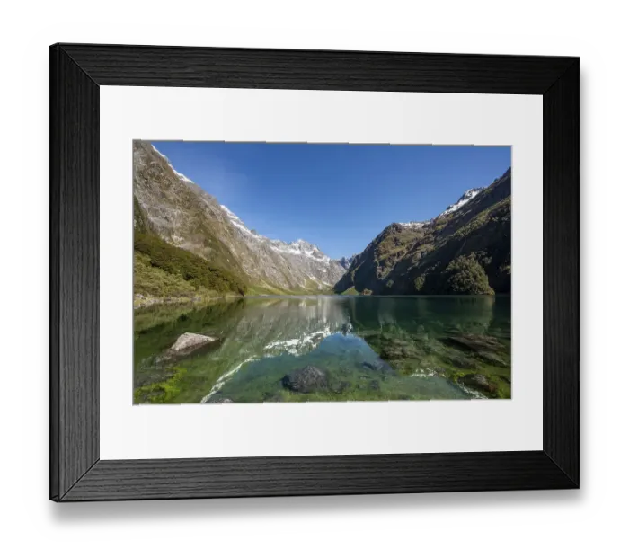 Framed Print : Reflection in Lake Marian, Fiordland National Park