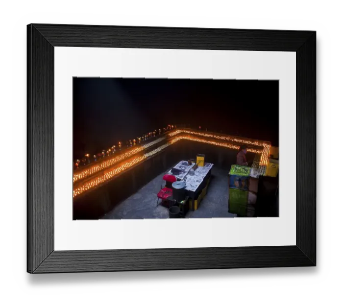 Framed Print : Dark room with many prayer candles in Ramoche Temple