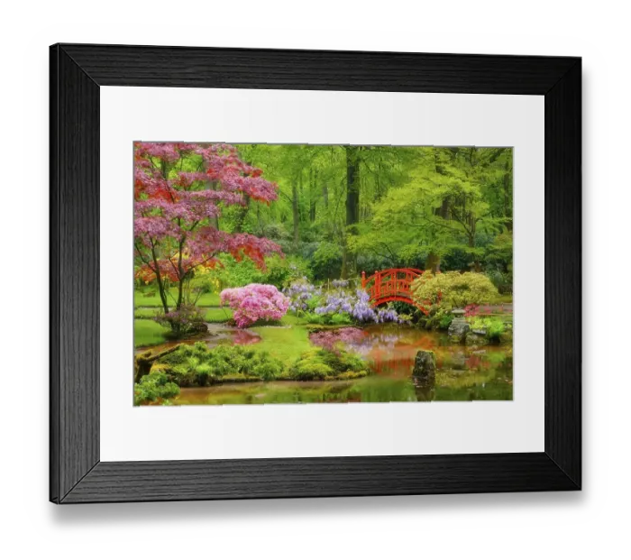 Framed Print : Small bridge in Japanese garden Framed Print : Small bridge in Japanese garden