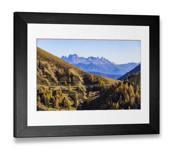 Framed Print : Hiking trail in autumnal mountain landscape