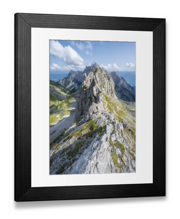 Framed Print : View from Lamsscharte, hiking trail to Lamsenspitze
