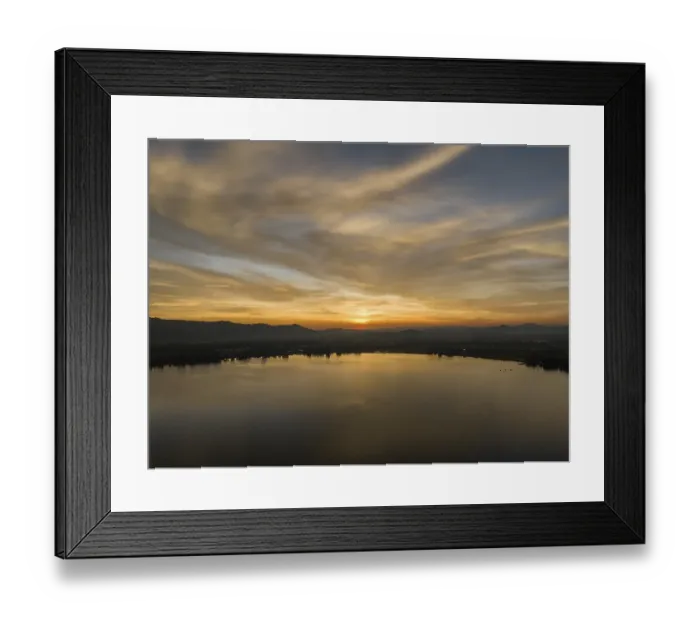 Framed Print : Aerial view of Untersee, the western part of Lake Constance after sunset