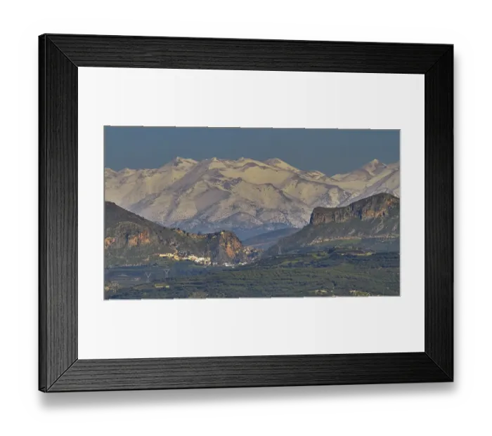 Framed Print : Winter, promontory, village, olive groves