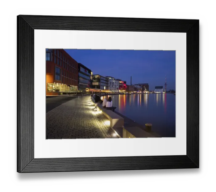 Framed Print : Kreativkai, City harbour, dusk Framed Print : Kreativkai, City harbour, dusk