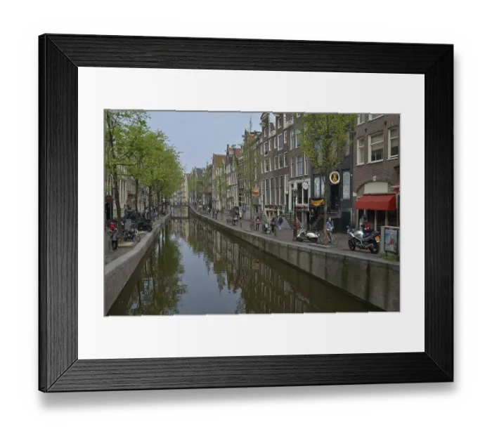 Framed Print : On Oudezijds Achterburgwal canal Framed Print : On Oudezijds Achterburgwal canal