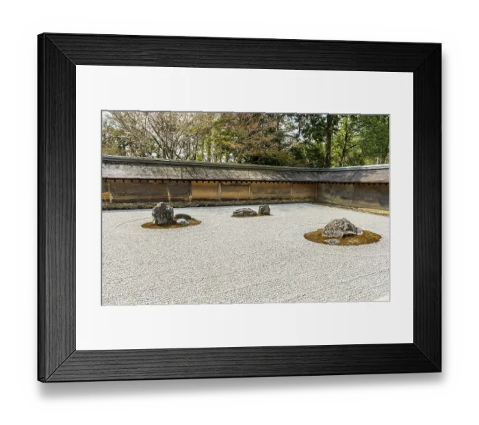 Framed Print : Ryouan-ji rock garden, Zen garden