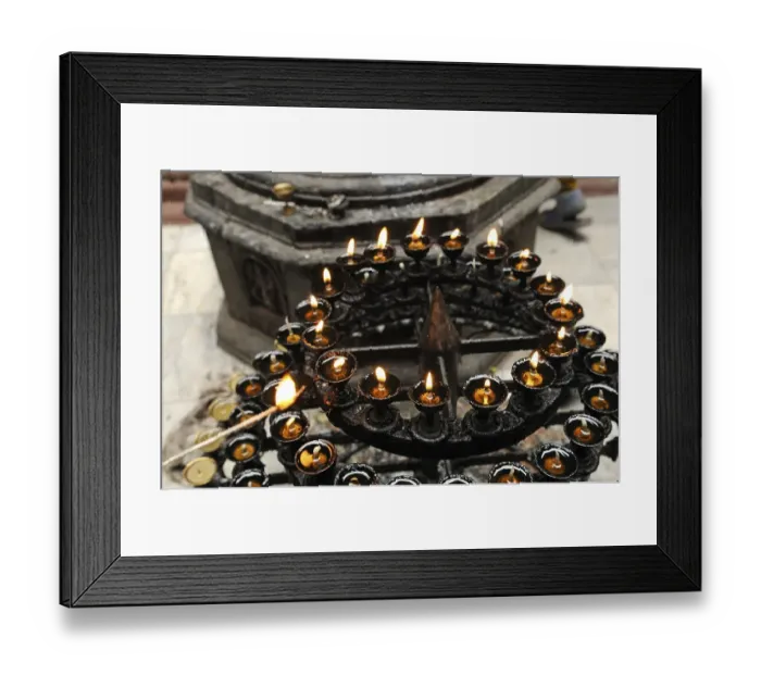 Framed Print : Butter lamps, Kathmandu, Kathmandu Valley