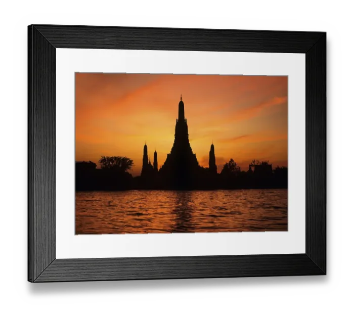 Framed Print : Wat Arun, Temple of Dawn, Chao Phraya river