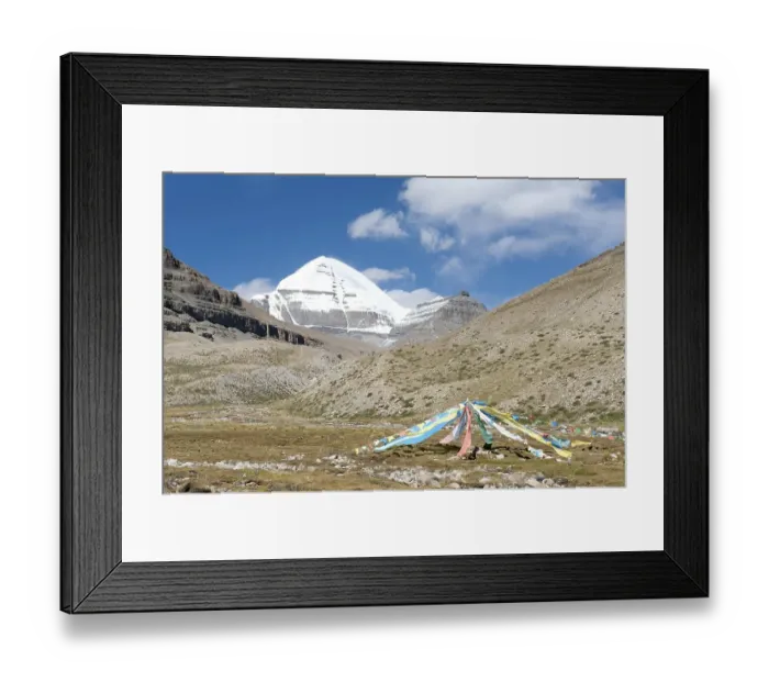 Framed Print : Tibetan Buddhism, colorful prayer flags