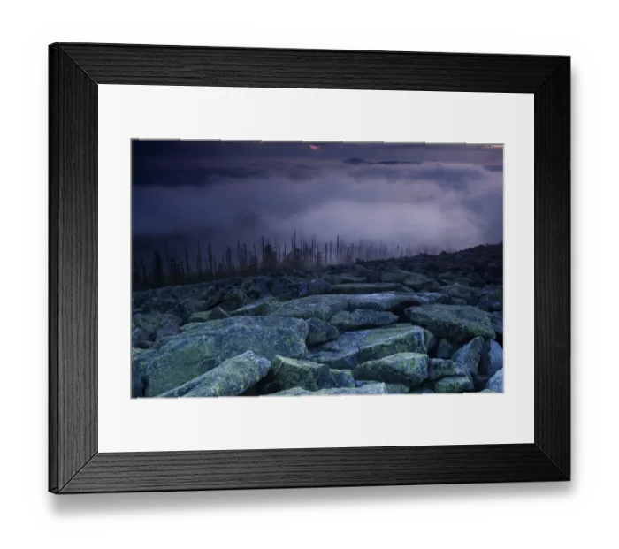Framed Print : Cloudy atmosphere on Mt Lusengipfel Framed Print : Cloudy atmosphere on Mt Lusengipfel