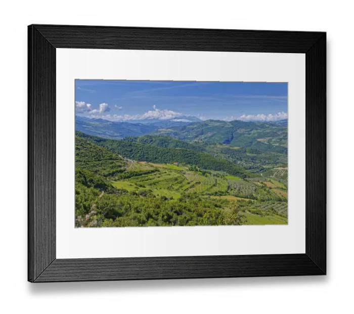 Framed Print : The valley of the river Osum on the western slope of the Tomorr massif Framed Print : The valley of the river Osum on the western slope of the Tomorr massif