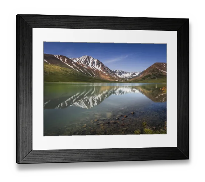 Framed Print : Altai Mountains reflected in the mountain lake