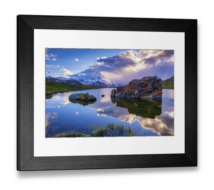 Framed Print : Matterhorn reflected in the Stellisee at sunset Framed Print : Matterhorn reflected in the Stellisee at sunset