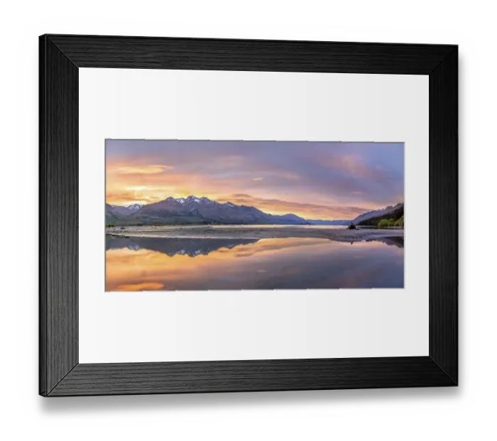 Framed Print : Mountains reflected in the lake