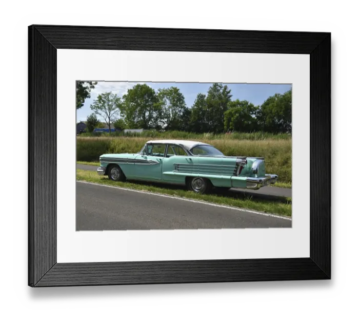 Framed Print : Classic Car, US-Car, 1958 Oldsmobile Olds Super 88 Hardtop with Continental Kit
