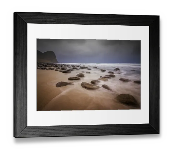 Framed Print : The beach of Unstad after heavy rains