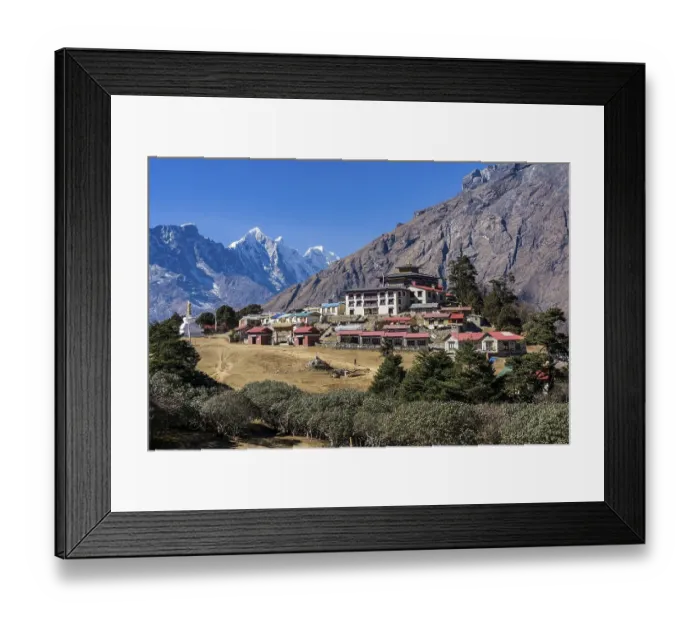 Framed Print : View of Tengboche Gompa monastery