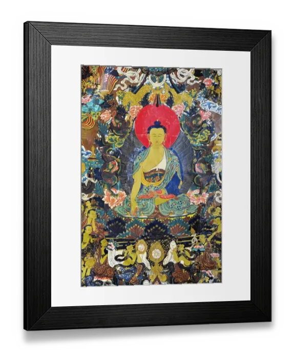 Framed Print : Buddhist painting from Tibet, Thangka painting from Tibet