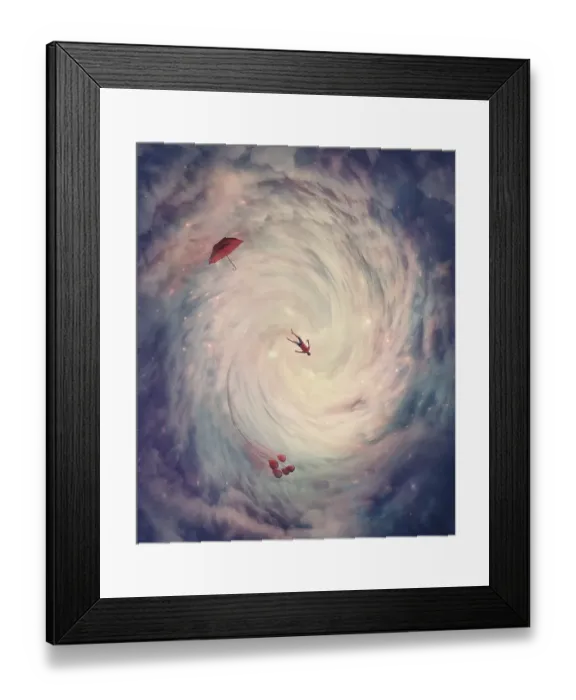 Framed Print : Surreal view of a cosmic wormhole