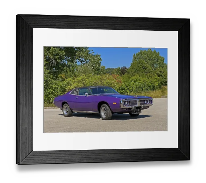 Framed Print : Vintage Dodge Charger SE, built in 1974