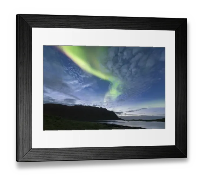 Framed Print : Aurora borealis over the sea, Bostad Framed Print : Aurora borealis over the sea, Bostad