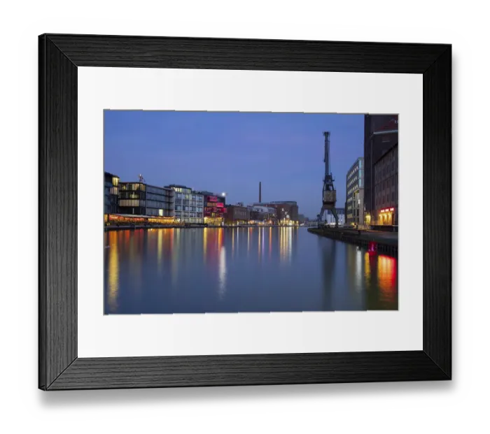Framed Print : Kreativkai, City harbour, dusk