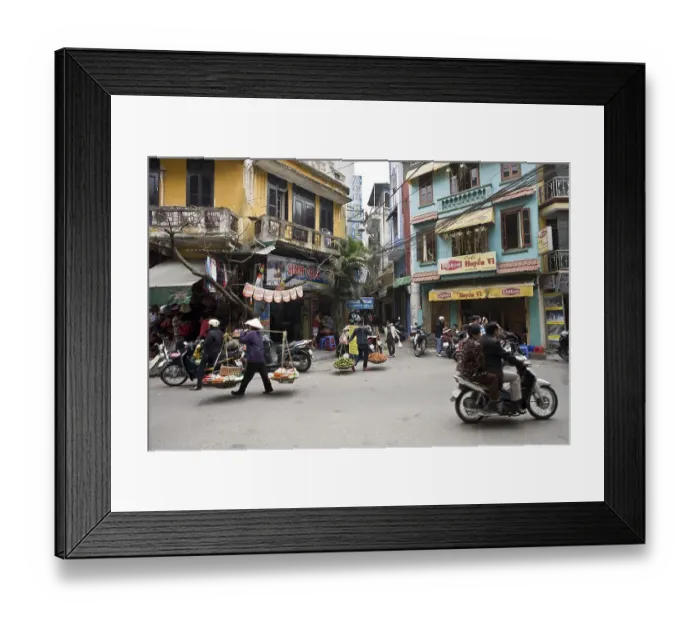 Framed Print : Street scene, Hanoi, Vietnam, Southeast Asia, Asia