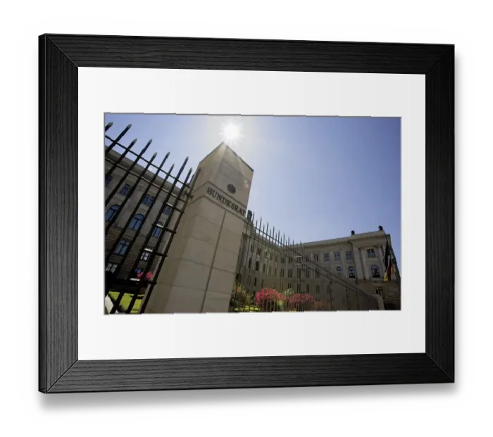 Framed Print : Back-lit Bundesratsgebaeude, Federal Council Building