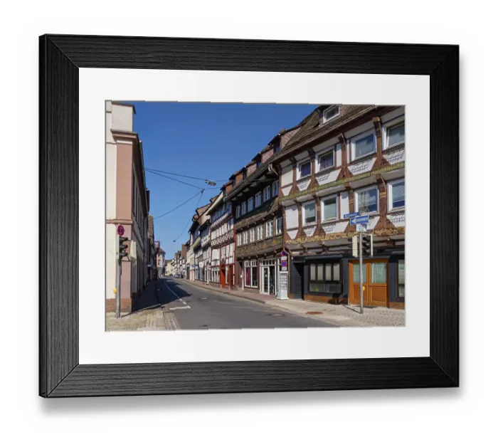 Framed Print : City centre of Hoexter, Westerbachstrasse