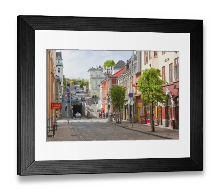Framed Print : Colourful houses in the inner city of Bergen