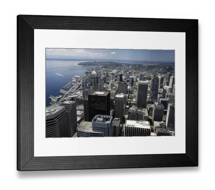 Framed Print : Cityscape of Seattle from the Columbia Center Framed Print : Cityscape of Seattle from the Columbia Center