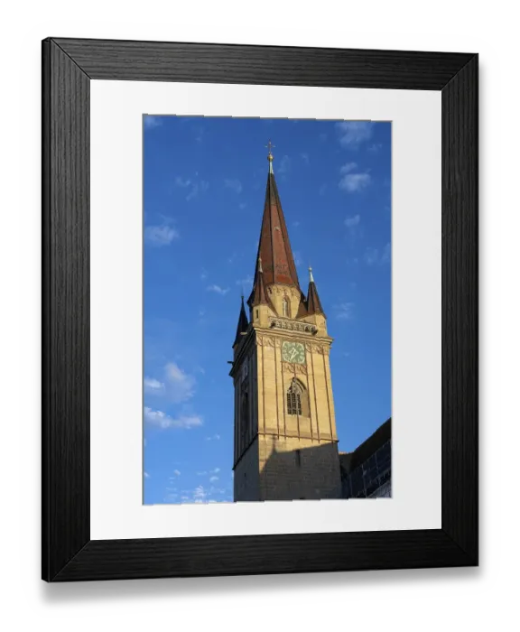 Framed Print : The neo-Gothic Minster Tower in the old town of Radolfzell Framed Print : The neo-Gothic Minster Tower in the old town of Radolfzell