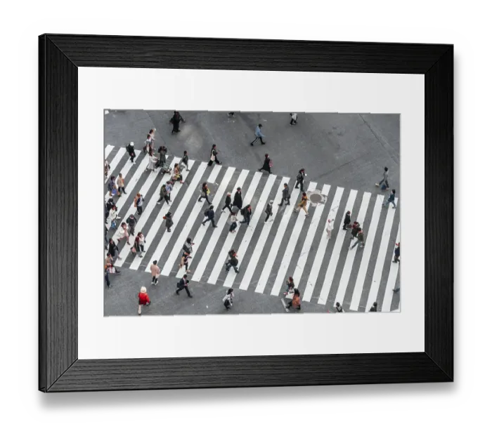 Framed Print : Shibuya crossing, crowds at intersection Framed Print : Shibuya crossing, crowds at intersection