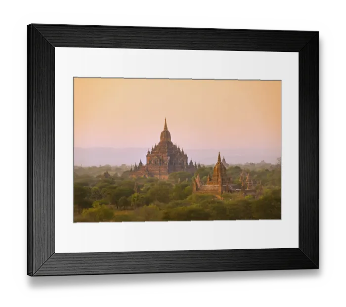 Framed Print : Ancient temples, pagodas, in the evening light