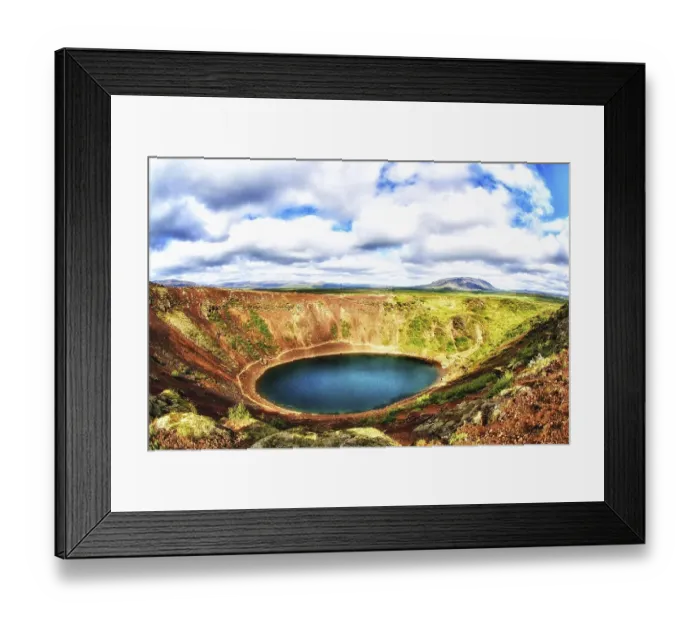 Framed Print : Volcanic crater, crater lake Kerio