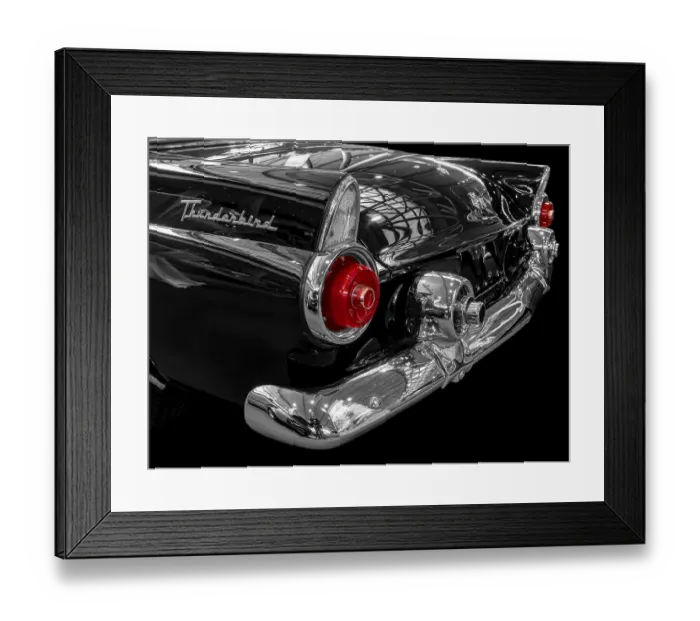 Framed Print : Oldtimer detail, Ford Thunderbird 1955